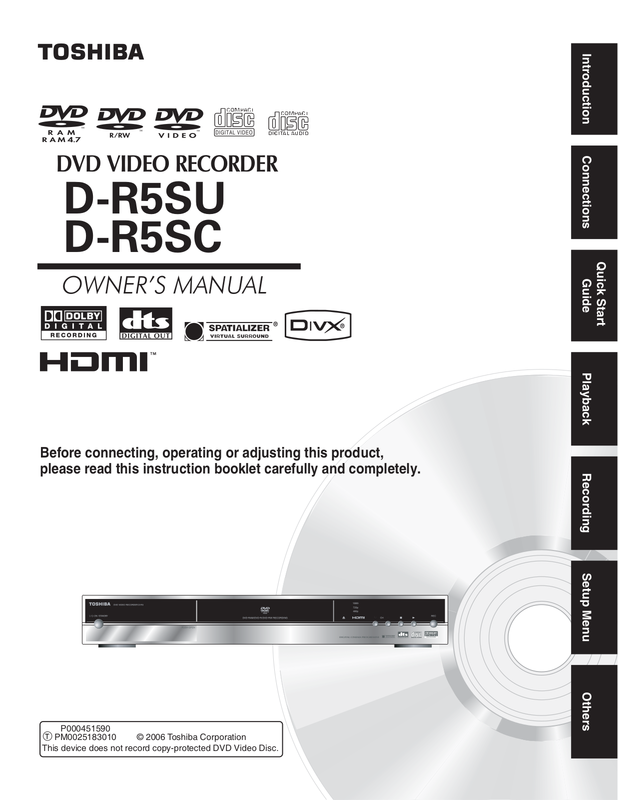 Toshiba D-R5SU, D-R5SC User Manual