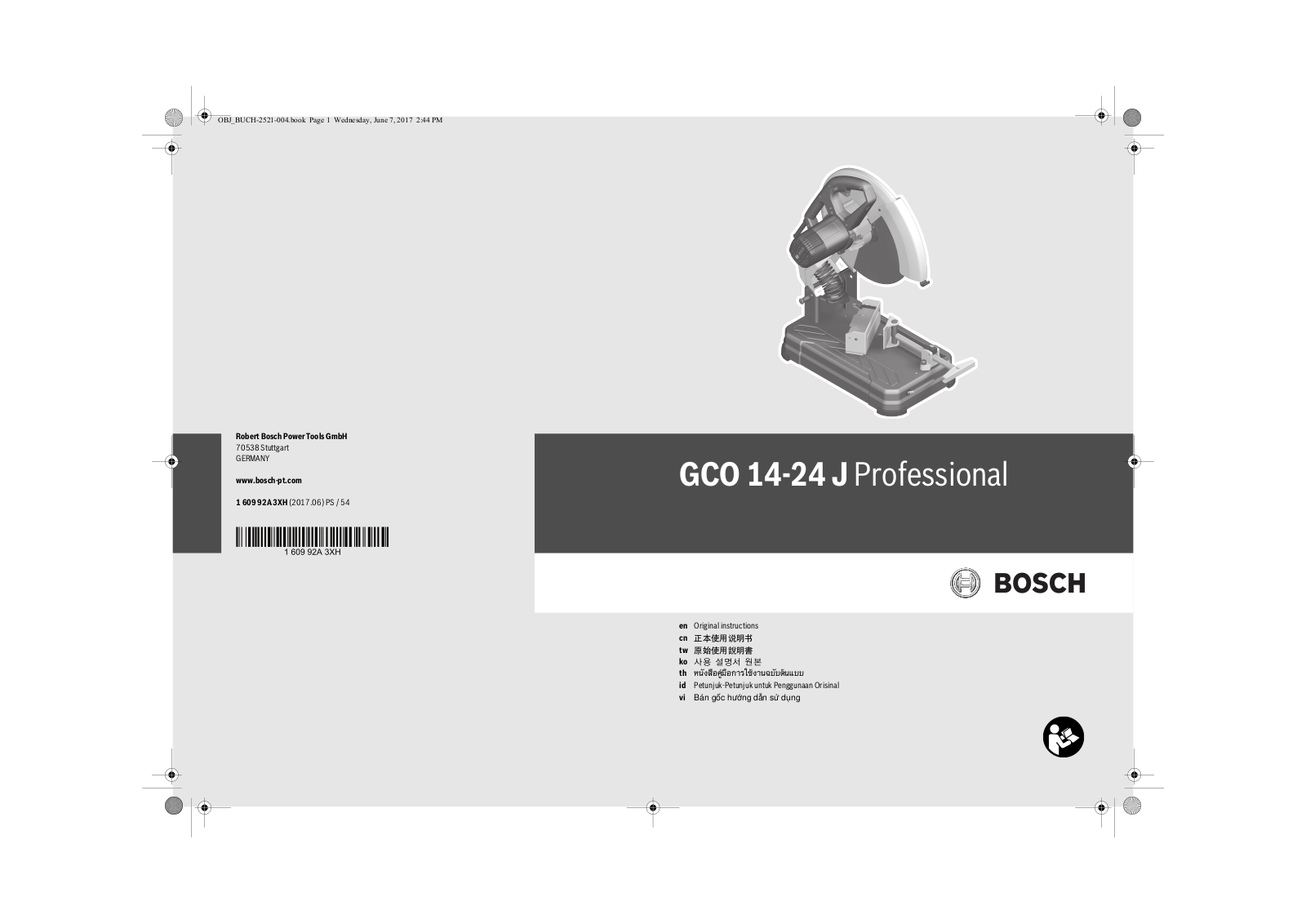 Bosch GCO 14-24 J Professional Original Instructions Manual