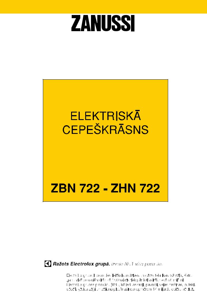 Zanussi ZBN722X, ZBN722W, ZHN722W, ZHN722X User Manual