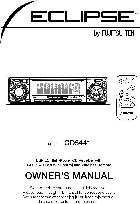 Eclipse - Fujitsu Ten CD5441 User Manual