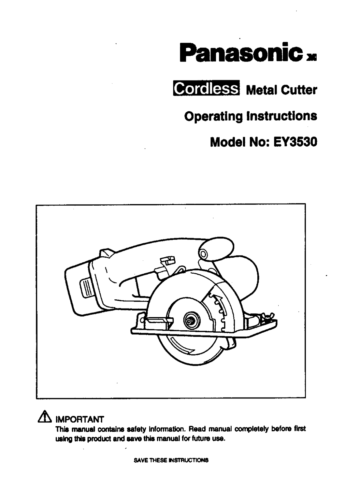 Panasonic EY3530 User Manual