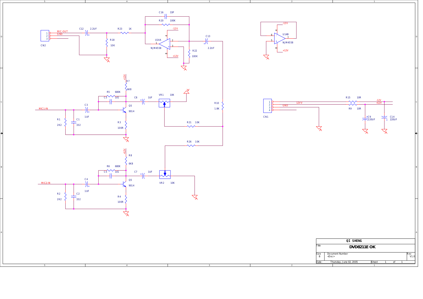 Vitek DVD8211E karaoke CIRCUIT DIAGRAM