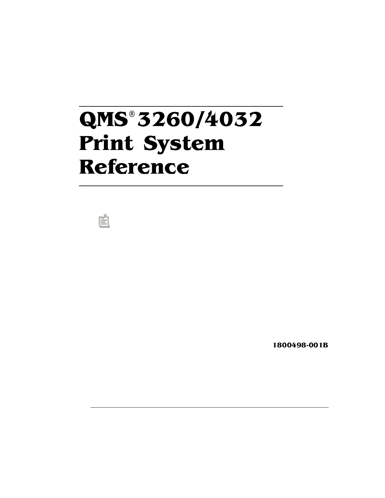 KONICA MINOLTA QMS 4032 Reference Guide