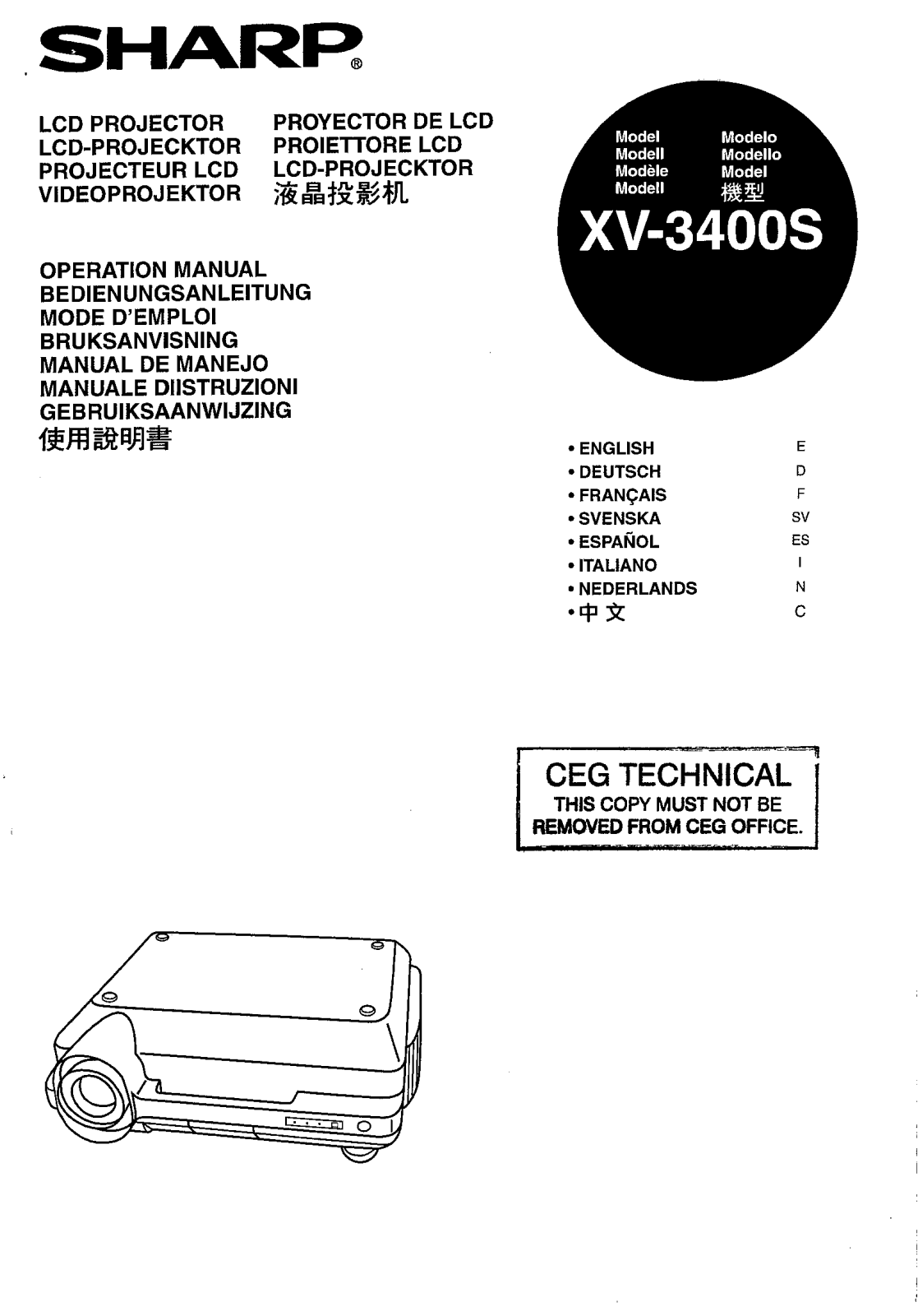 Sharp XV-3400S User Manual