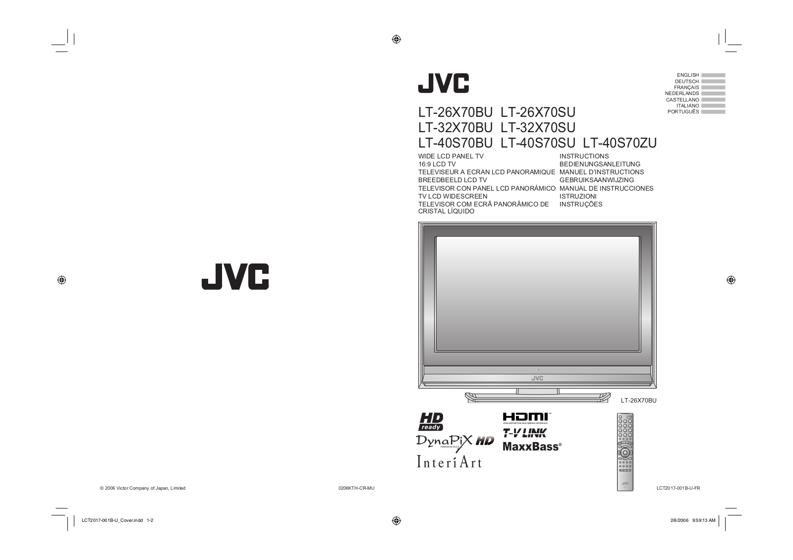 JVC LT-26X70, LT-26X70SU, LT-32X70SU, LT-40X70SU User Manual