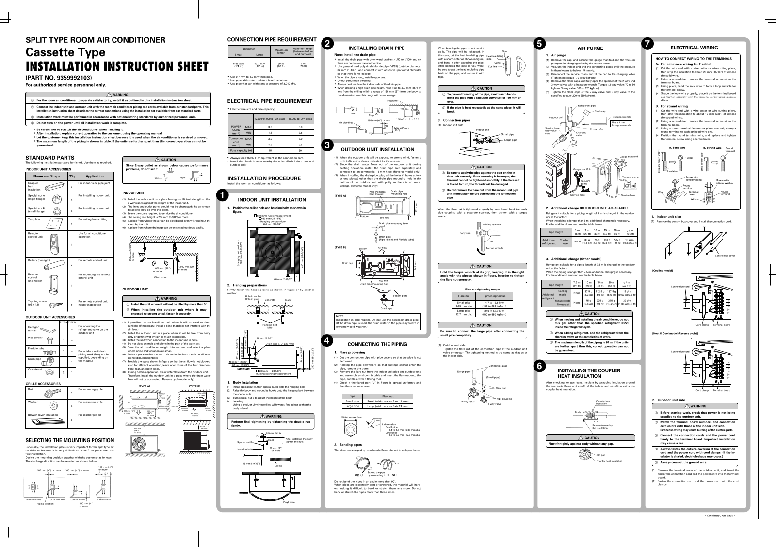 General AUG18A, AUG18ABAB, AOG18ANCKL, AUG18R, AUG18RBAB Installation Manual