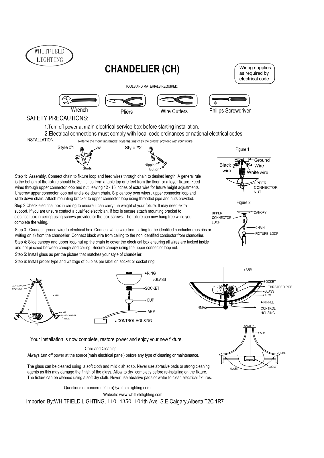 Whitfield Lighting WTFL1525 Installation & Assembly - ManualMachine.com