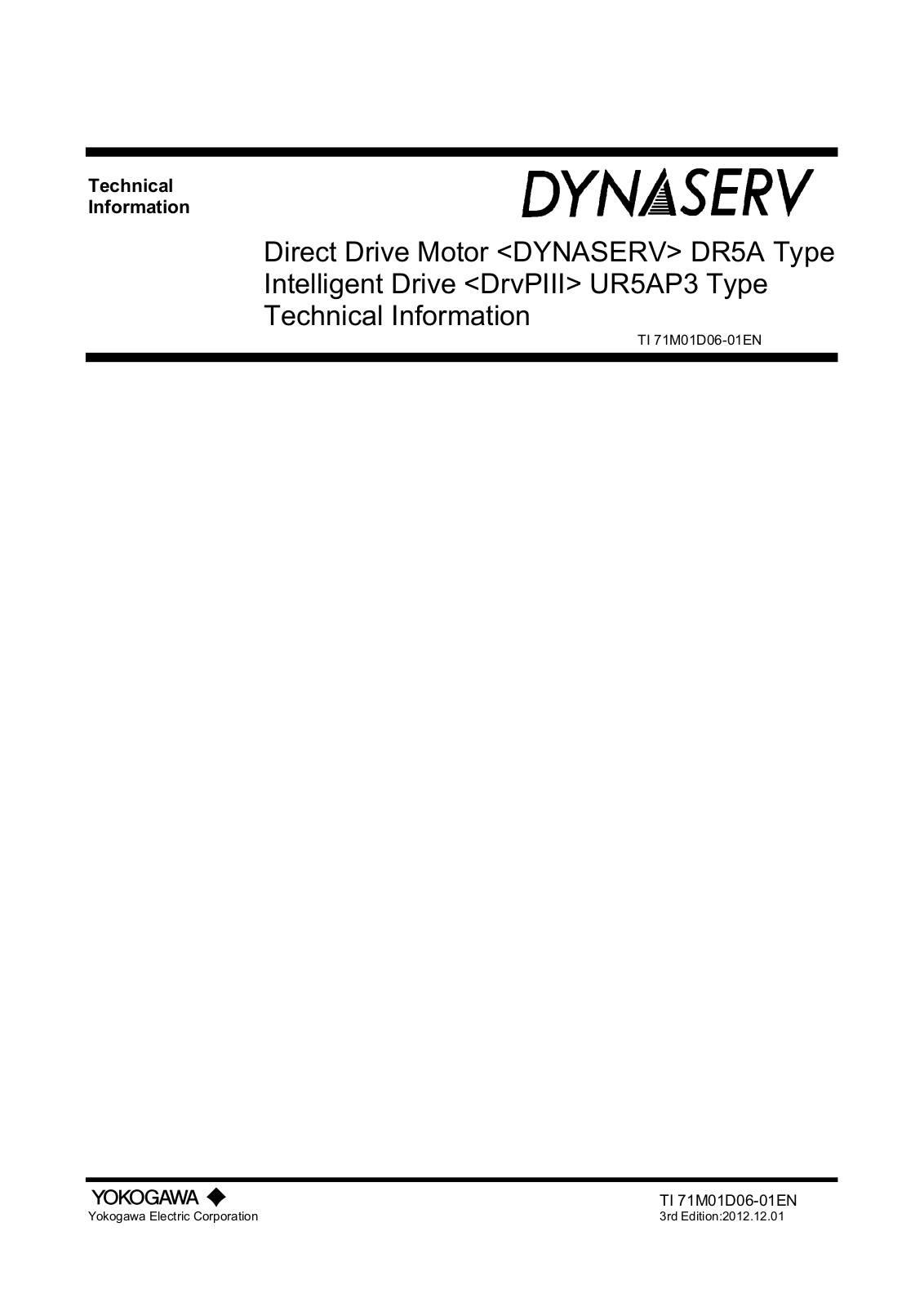 YOKOGAWA UR5AP3, DR5A Technical Information