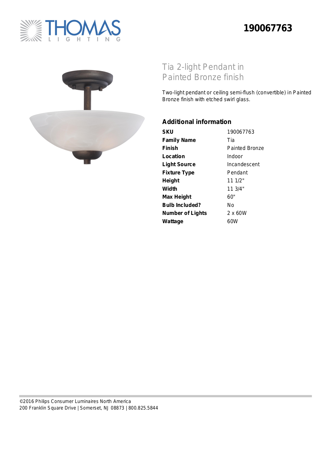 Thomas Lighting 190067763 User Manual - ManualMachine.com