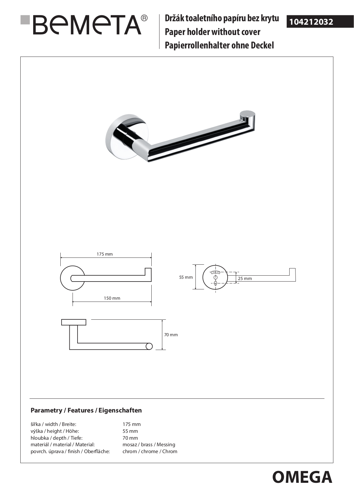 Bemeta Omega 104212032 User guide