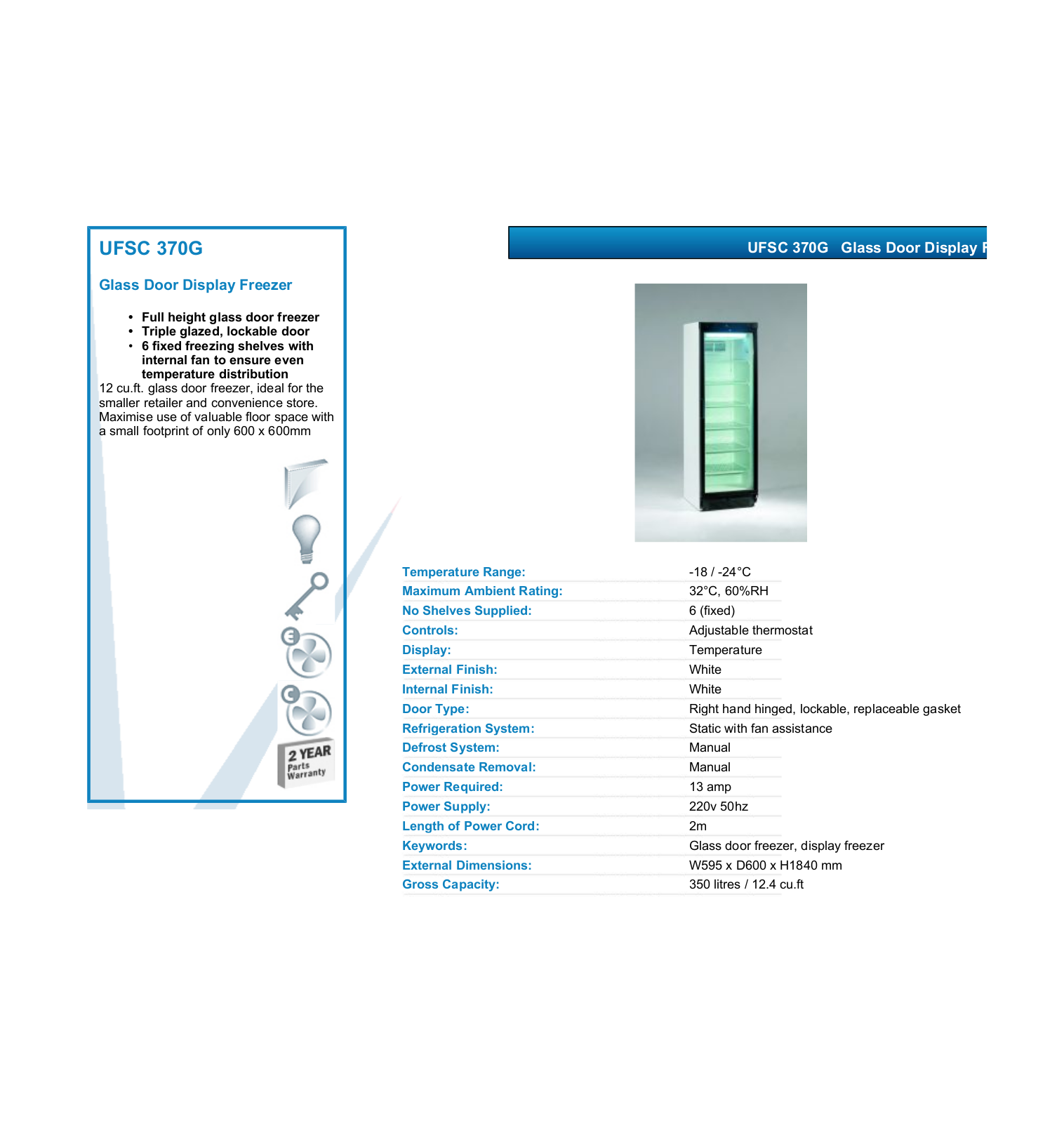 Valera UFSC 370G DATASHEET