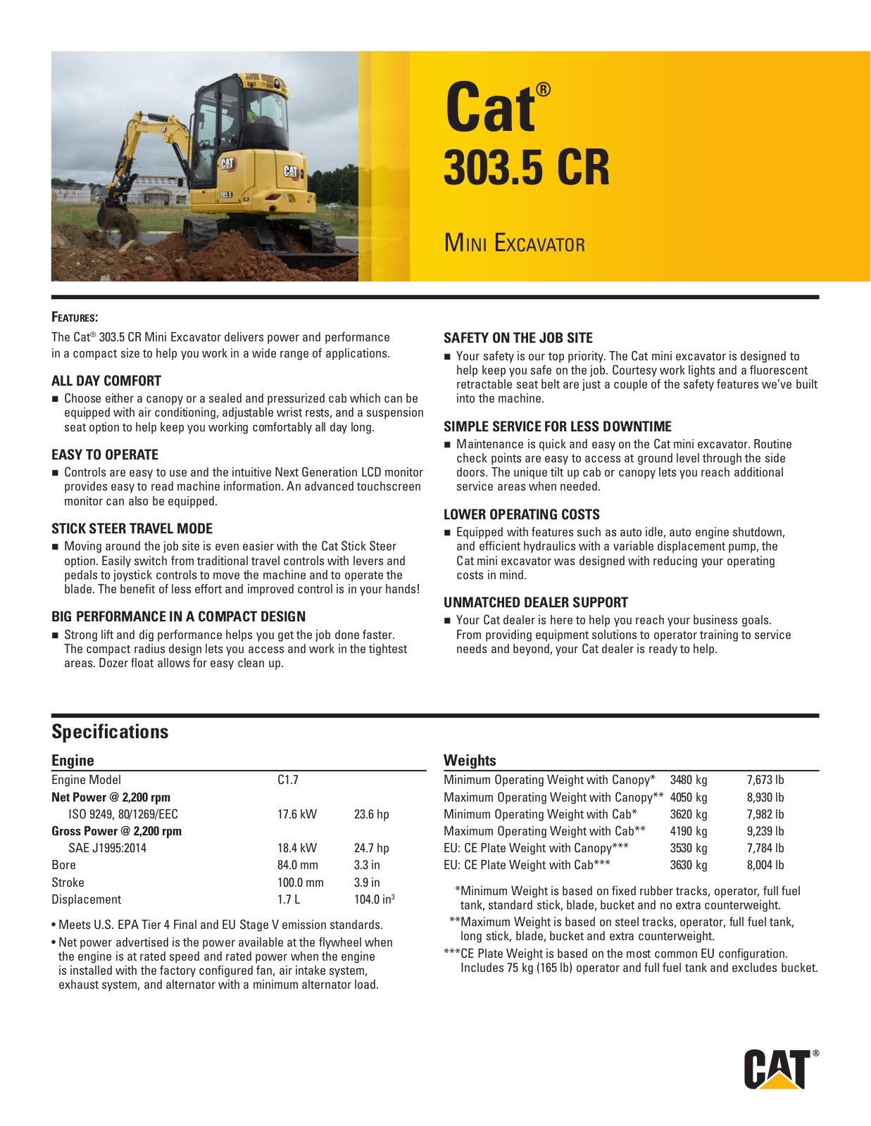 Cat 303.5 CR User Manual