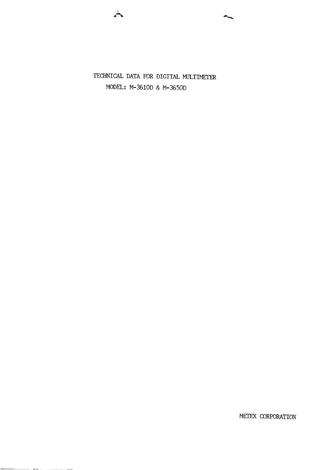 Metex M-3650D, M-3610D Service Manual