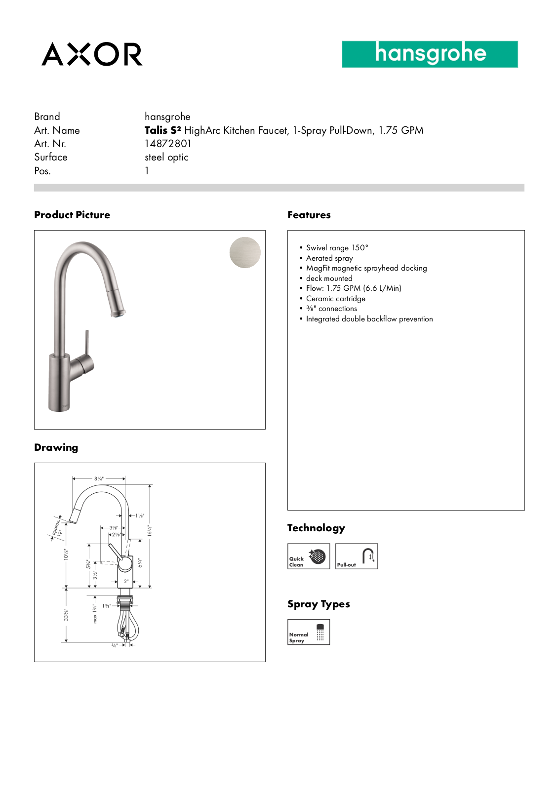 Hansgrohe GCDC2060 Specifications - ManualMachine.com