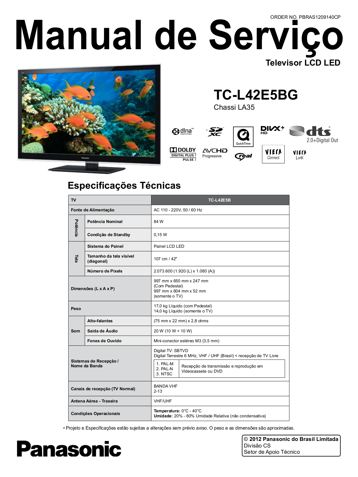 Panasonic TC-L42E5BG Schematic