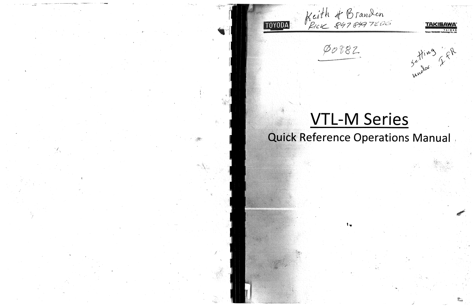 Takisawa VTL-M Quick Reference