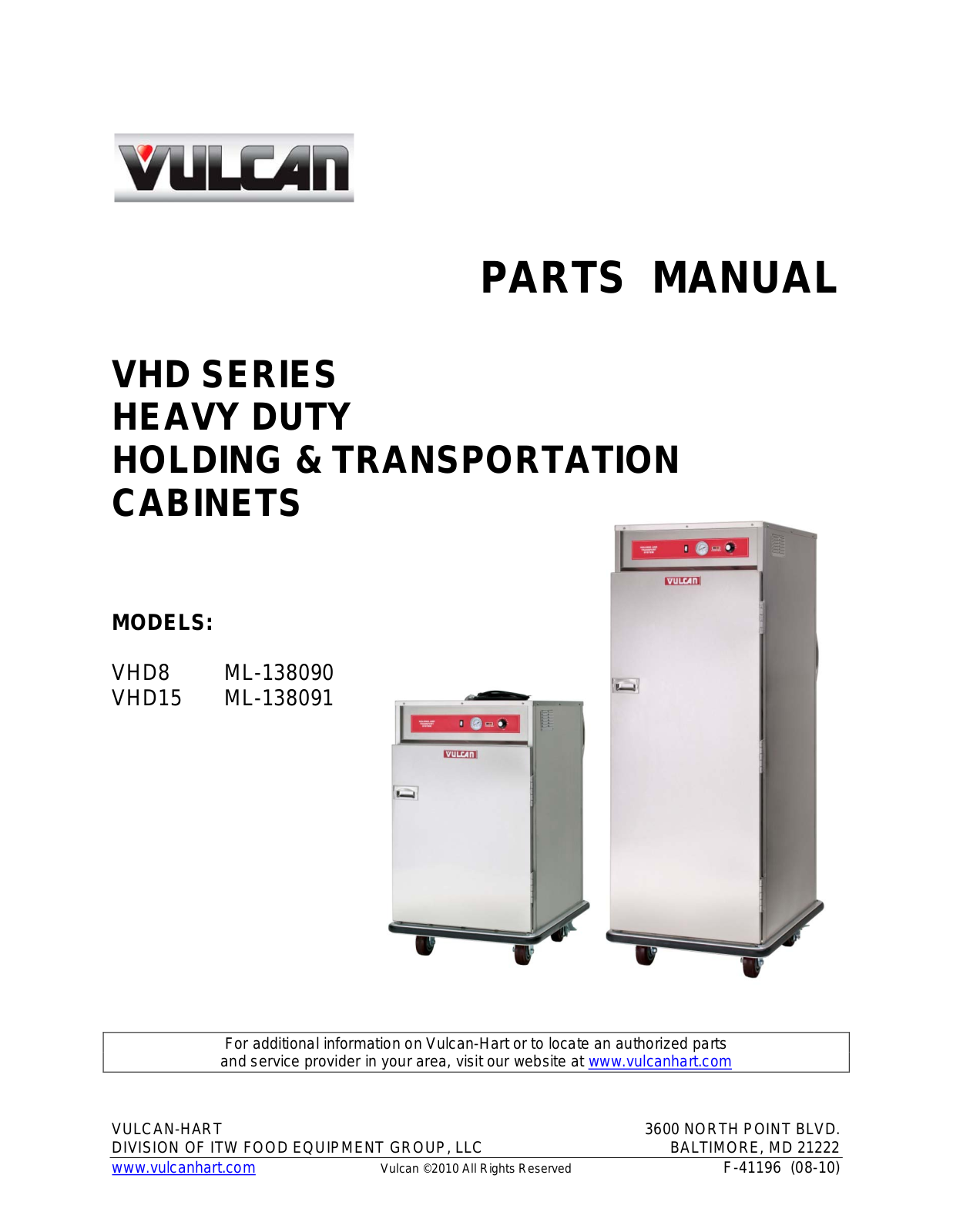 Vulcan VHD15 Parts List