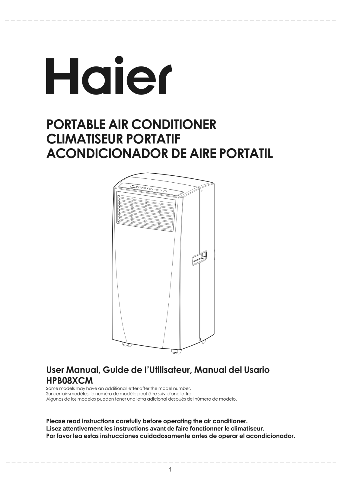 Haier HPB08XCM Use & Care