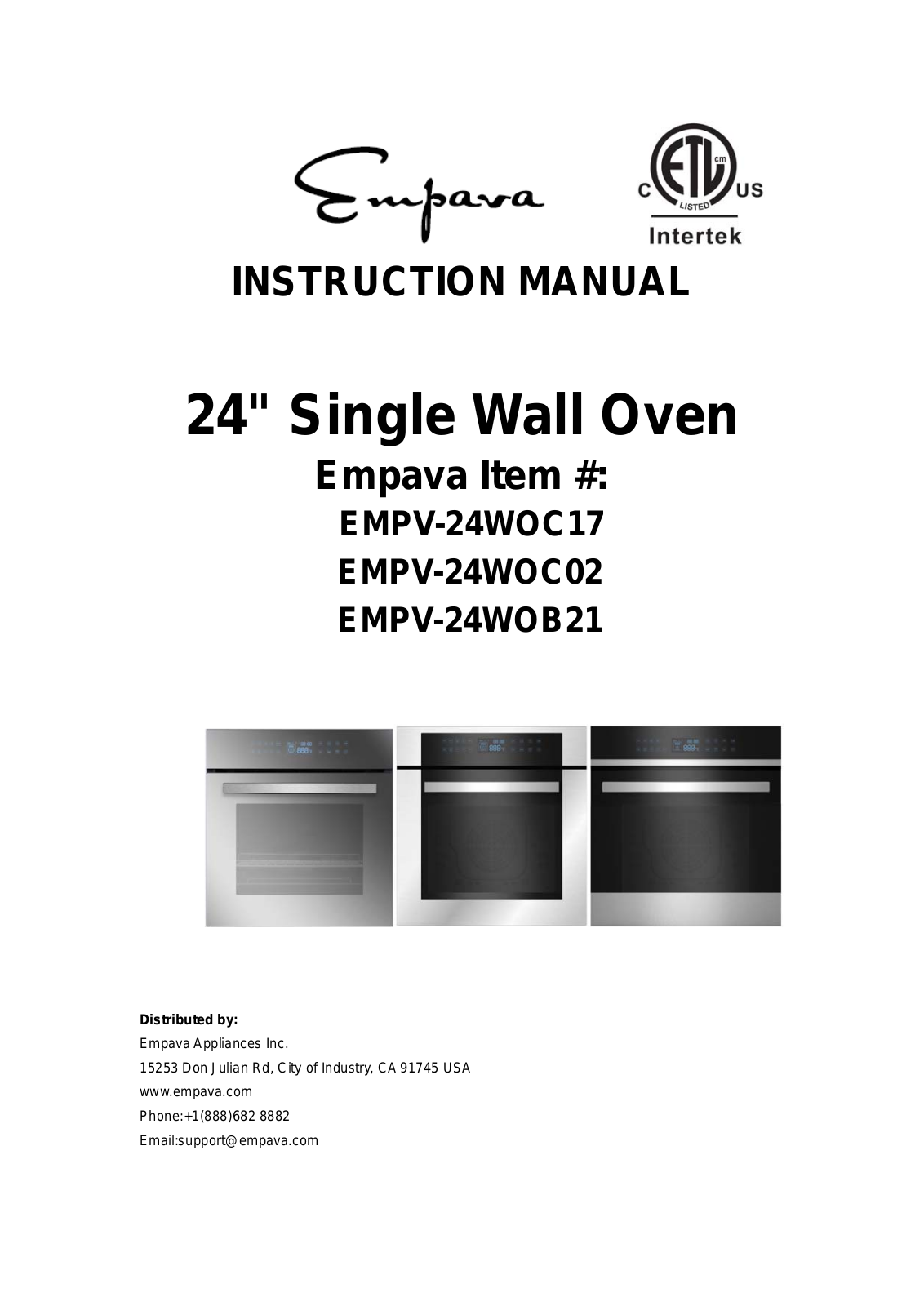 Empara EMPV-24WOC17, EMPV-24WOC02, EMPV-24WOB21 User Manual