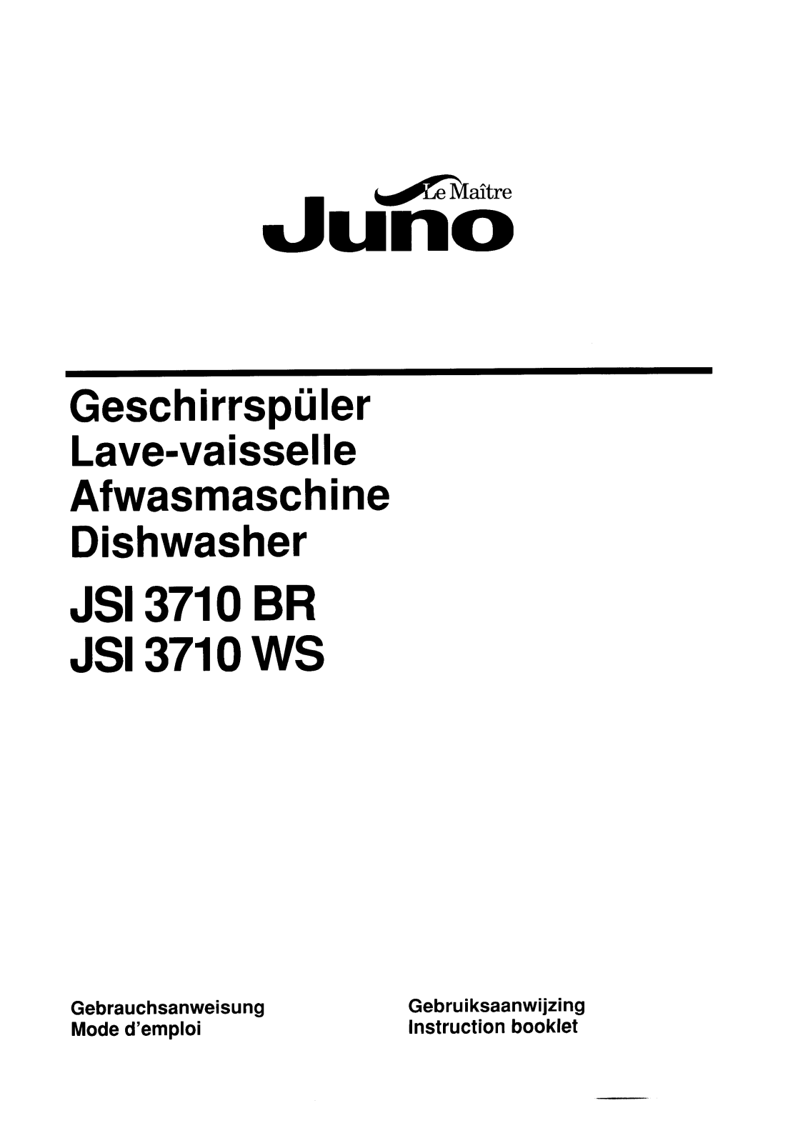 Juno JSI3710WS, JSI3710BR User Manual