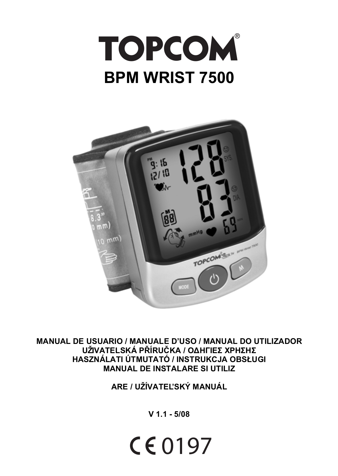 Topcom BPM Wrist 7500 WHO User Manual