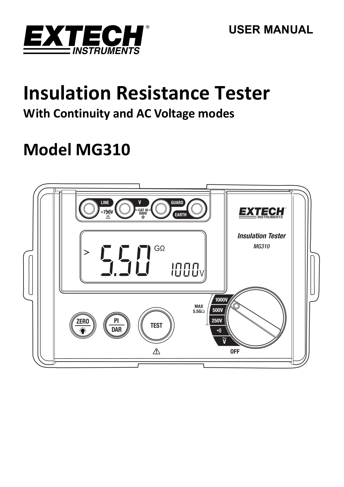 Extech MG310 Operating Manual