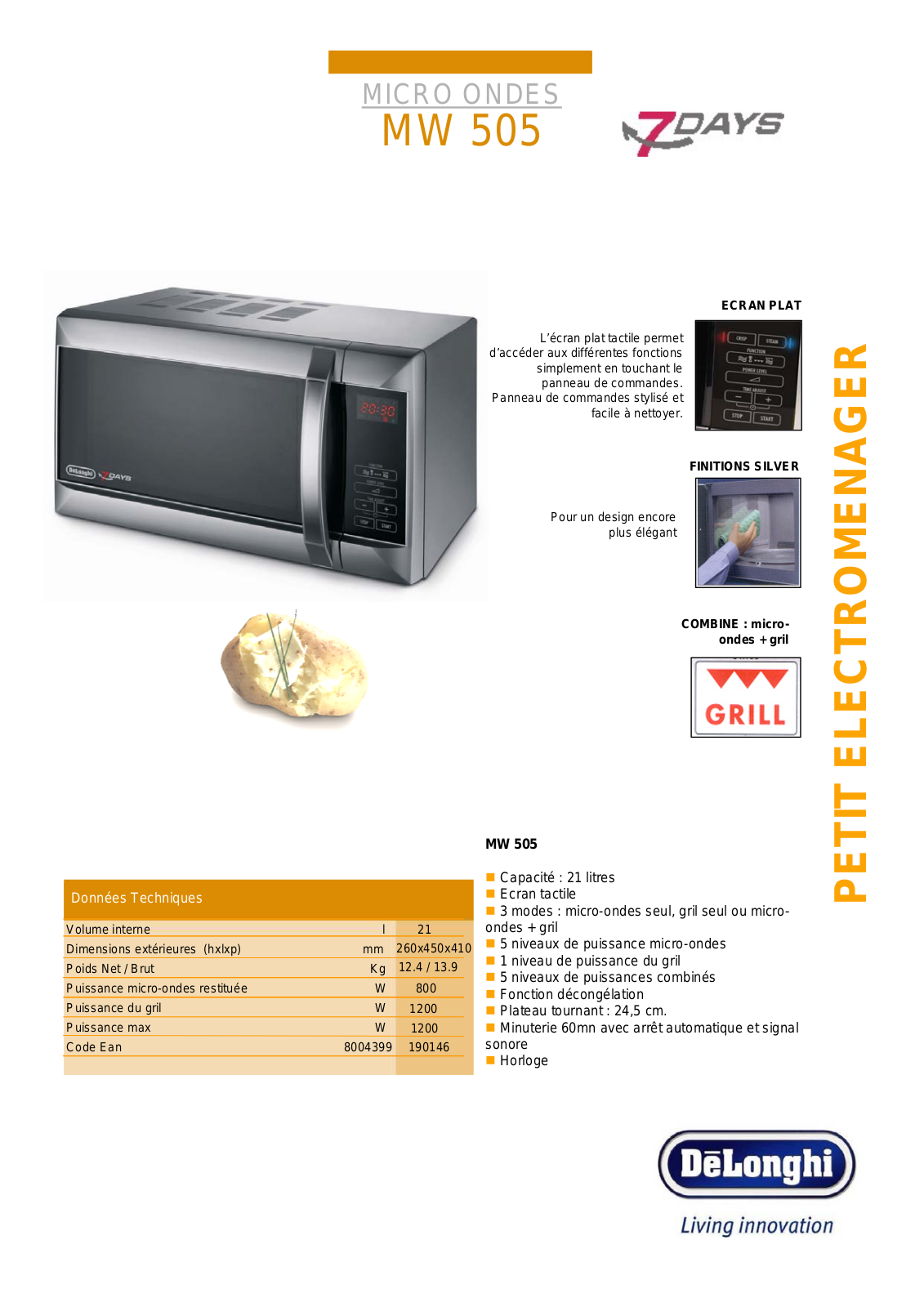 Delonghi MW 505 BROCHURE