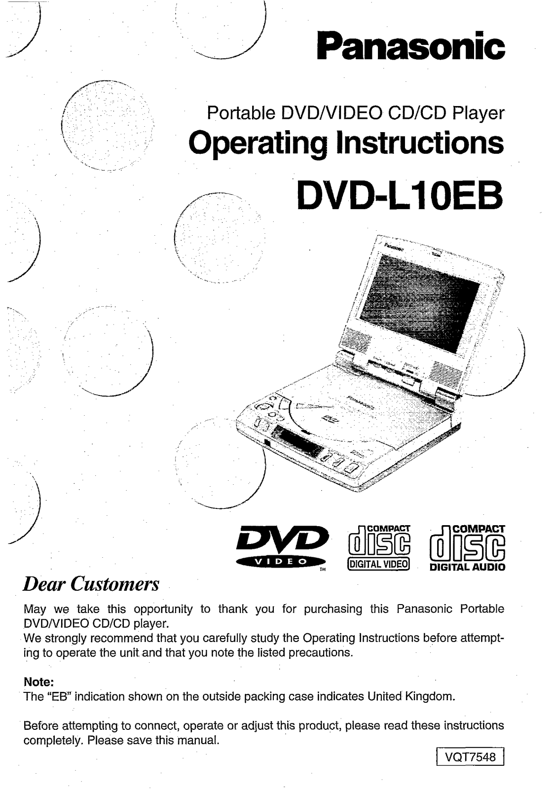 Panasonic DVD-L10EB User Manual