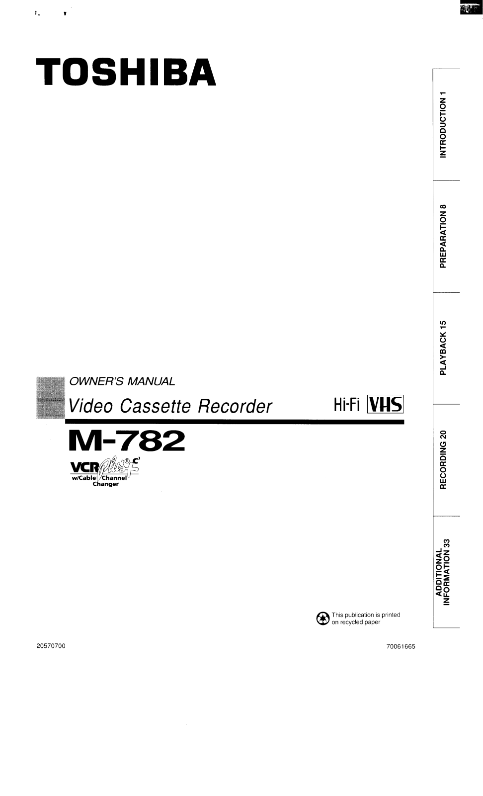 Toshiba M782 User Manual