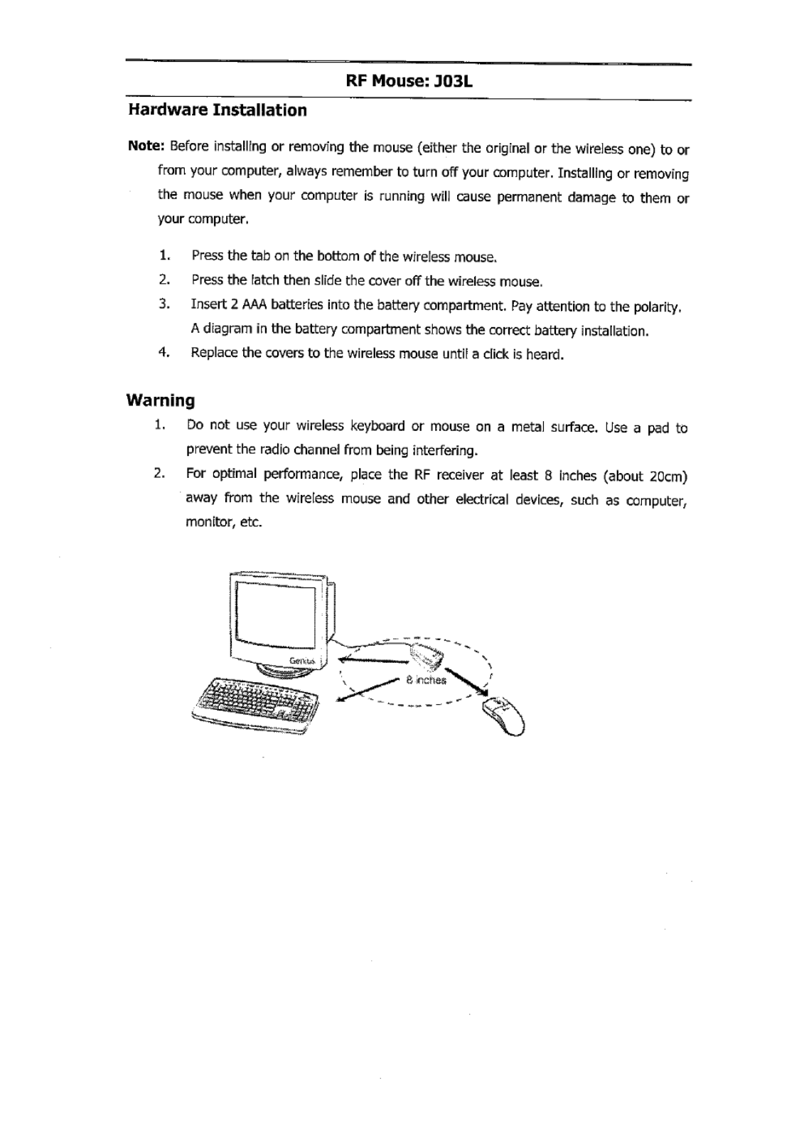 KYE SYSTEMS GMZGO Users manual