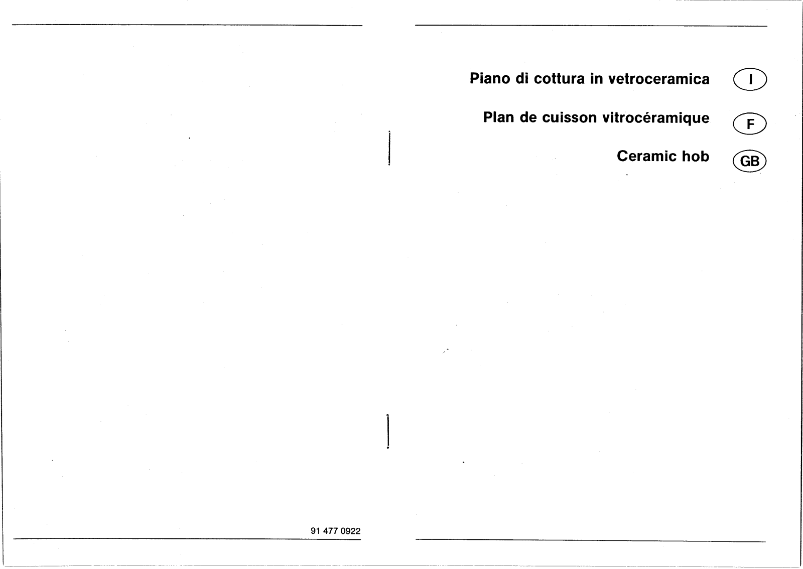 Smeg 38-2C002, 91 477 0922, 38-2C101 User Manual