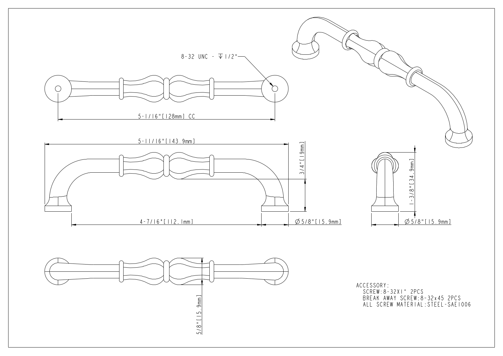 Jeffrey Alexander HWSC1469 Specifications