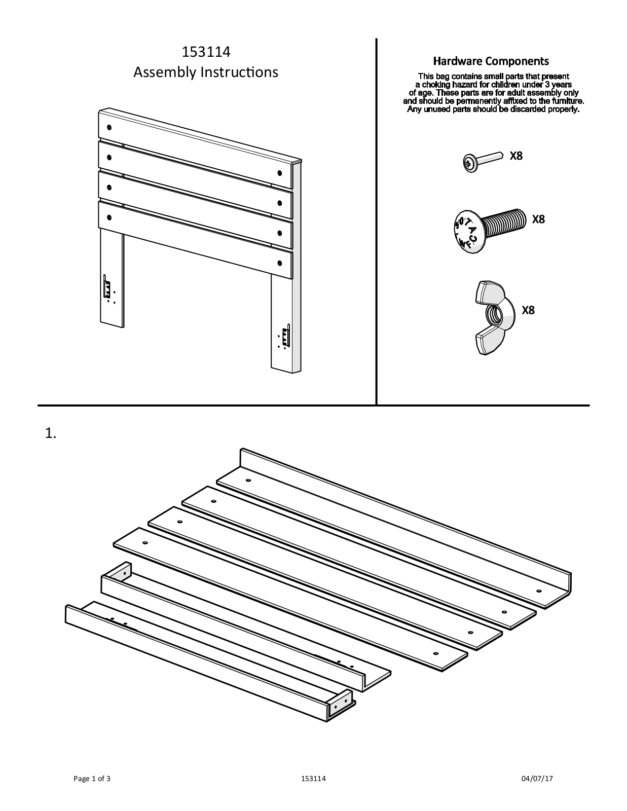 Ashley B227575496, B227585697 Assembly Guide