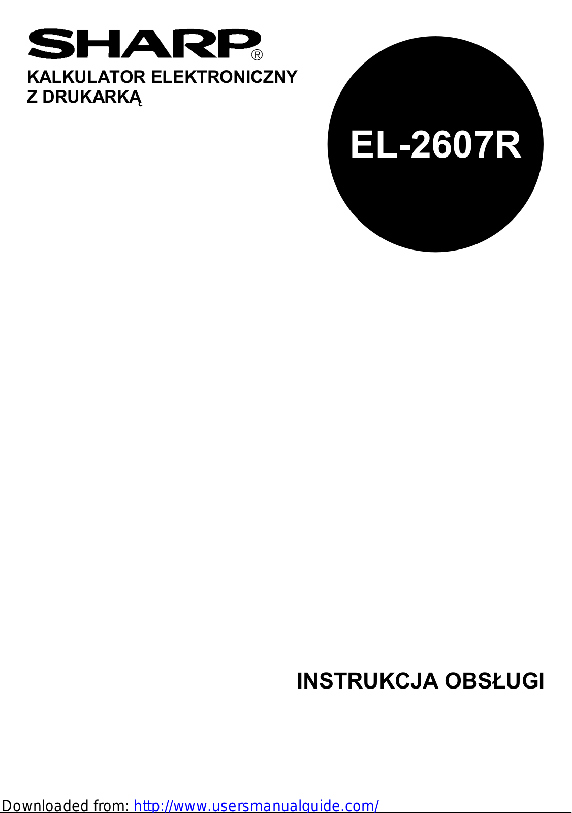 SHARP EL-2607R User Manual