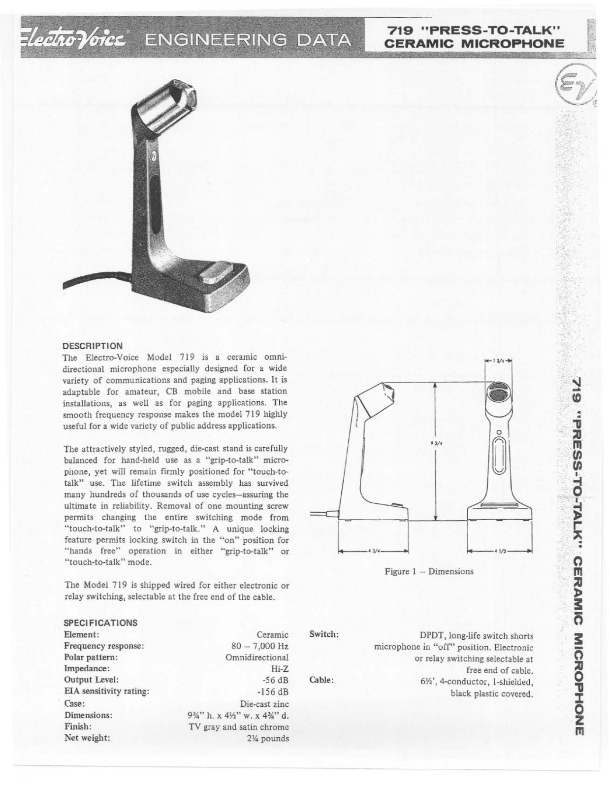 Electro-voice 719 DATASHEET