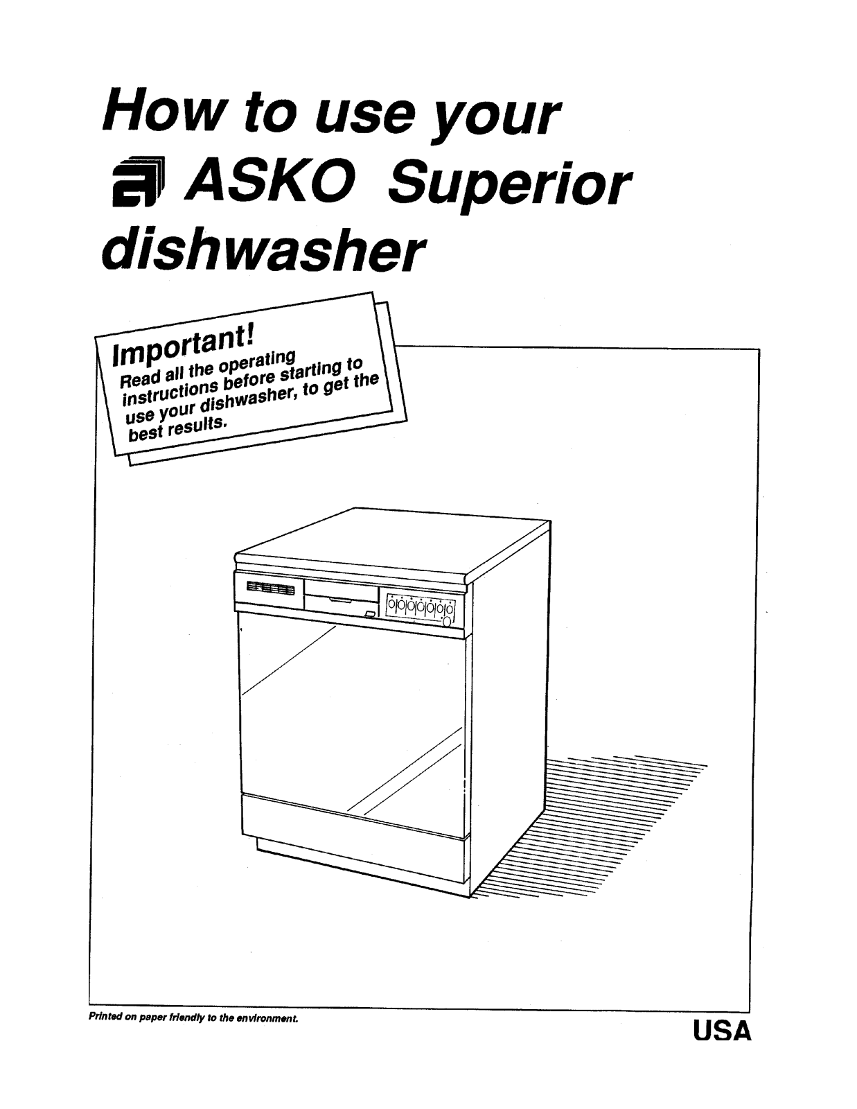 Asko 1474 User Manual