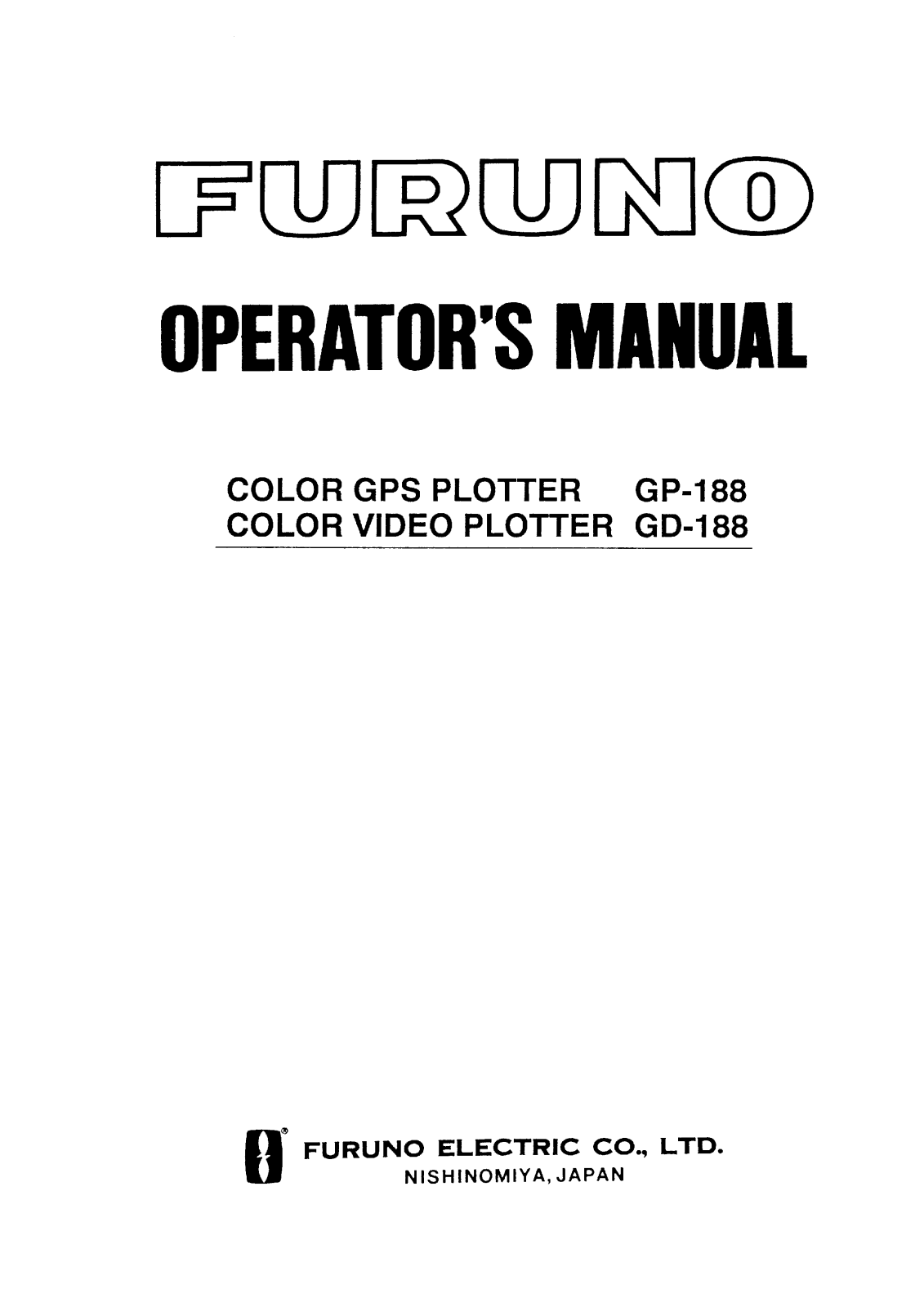 Furuno GP-188, GD-188 User Manual