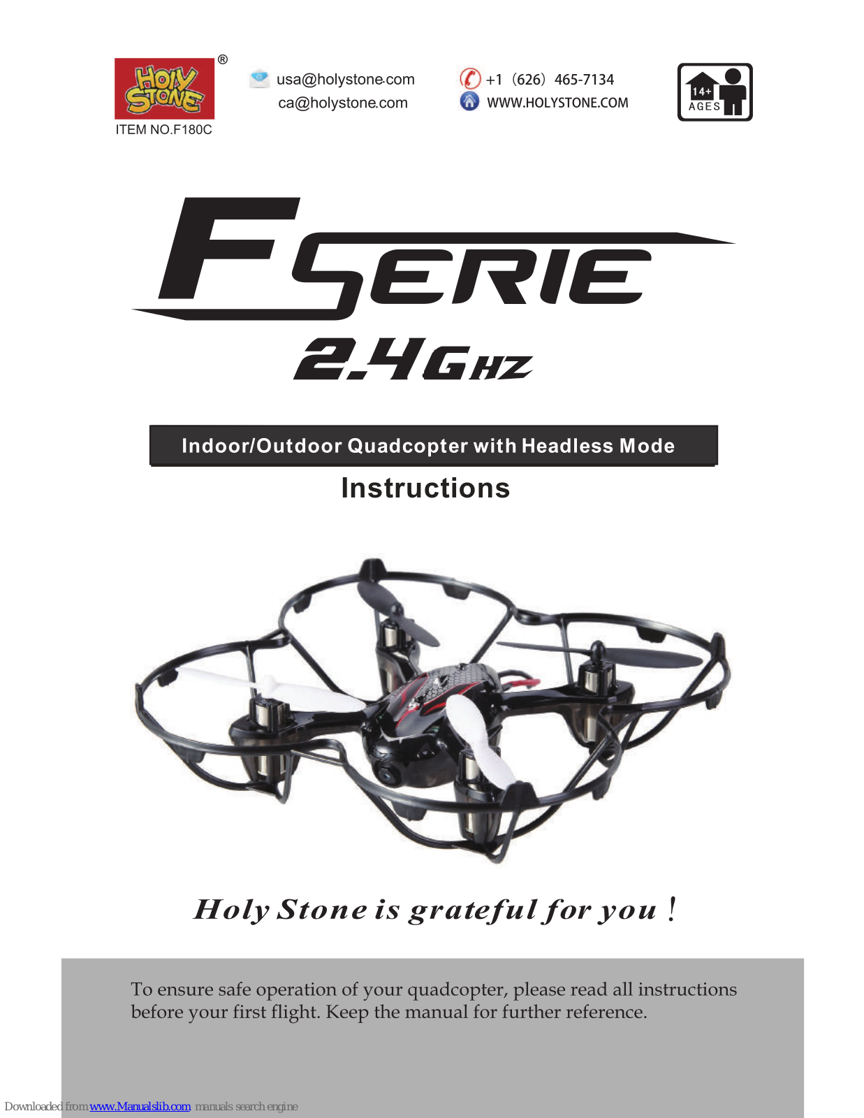Holy Stone F Instructions Manual - ManualMachine.com