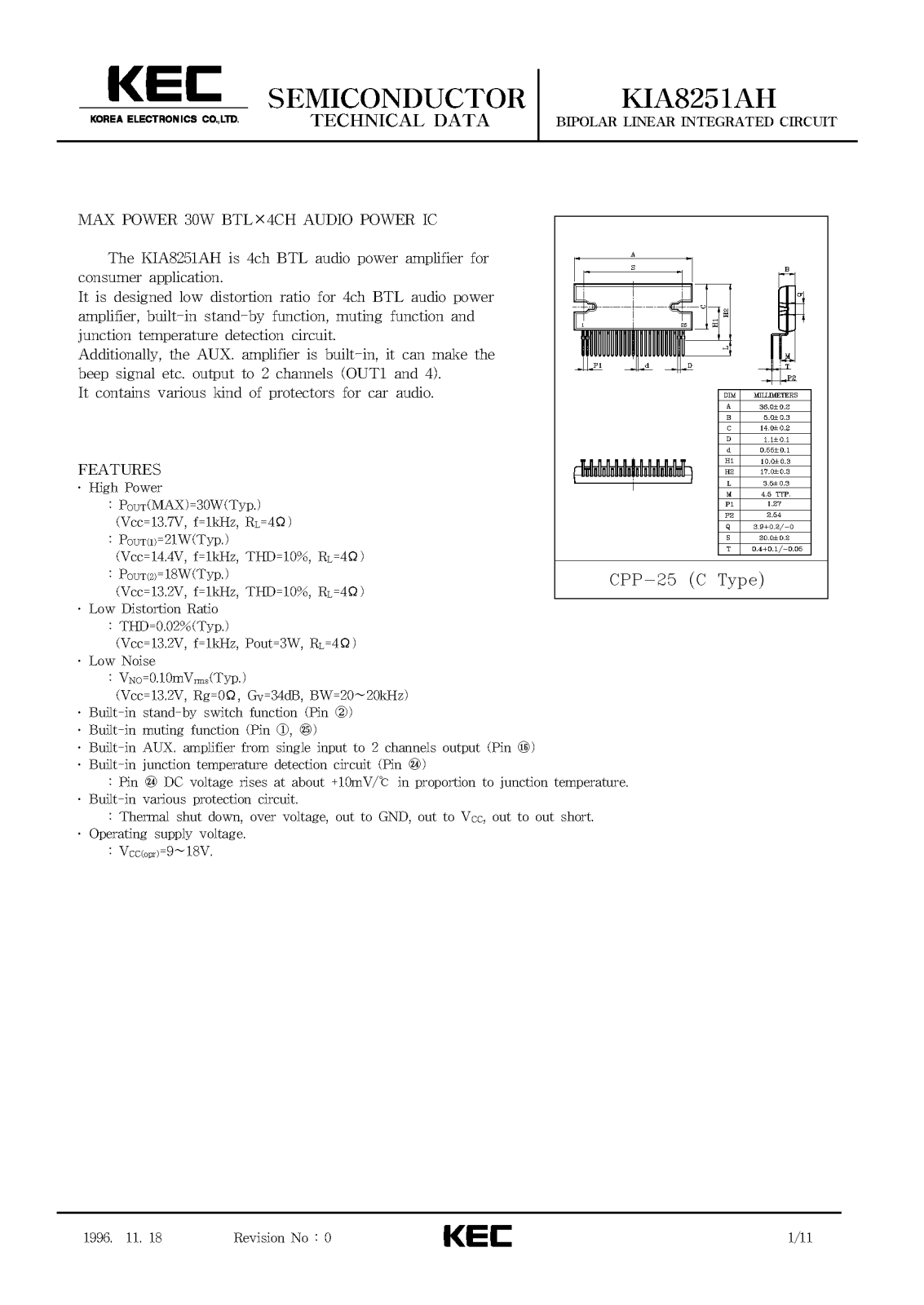 KEC KIA8251AH Datasheet