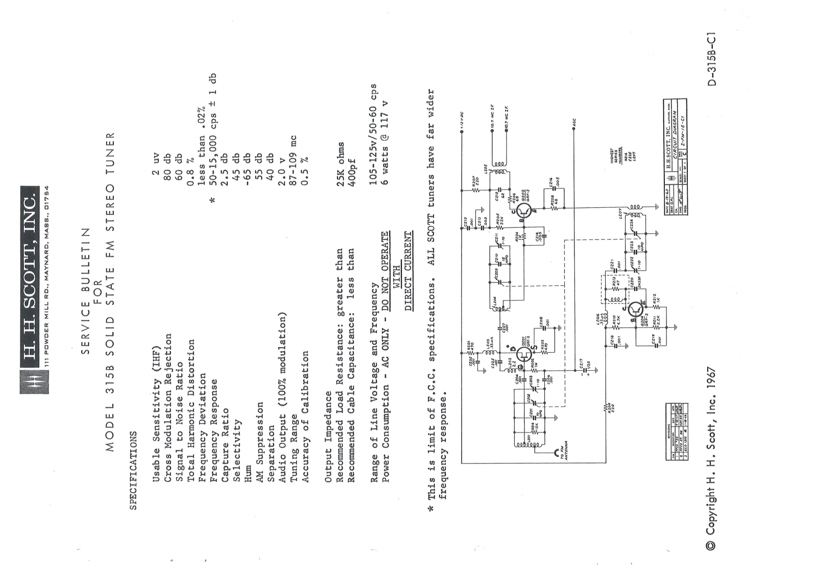 Scott 315B Service Manual