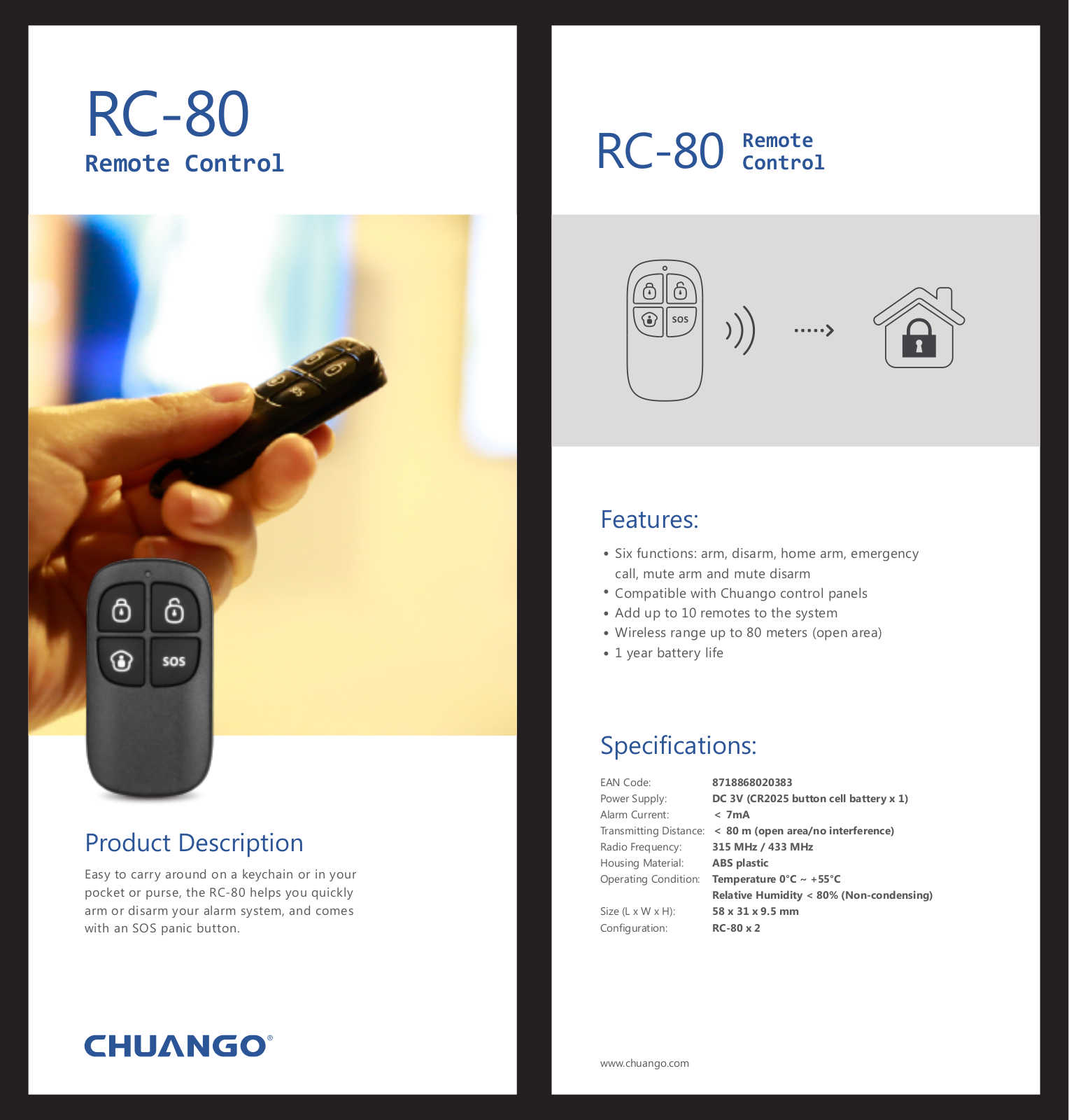 CHUANGO IDATA AF-HDRC80C Datasheet - ManualMachine.com