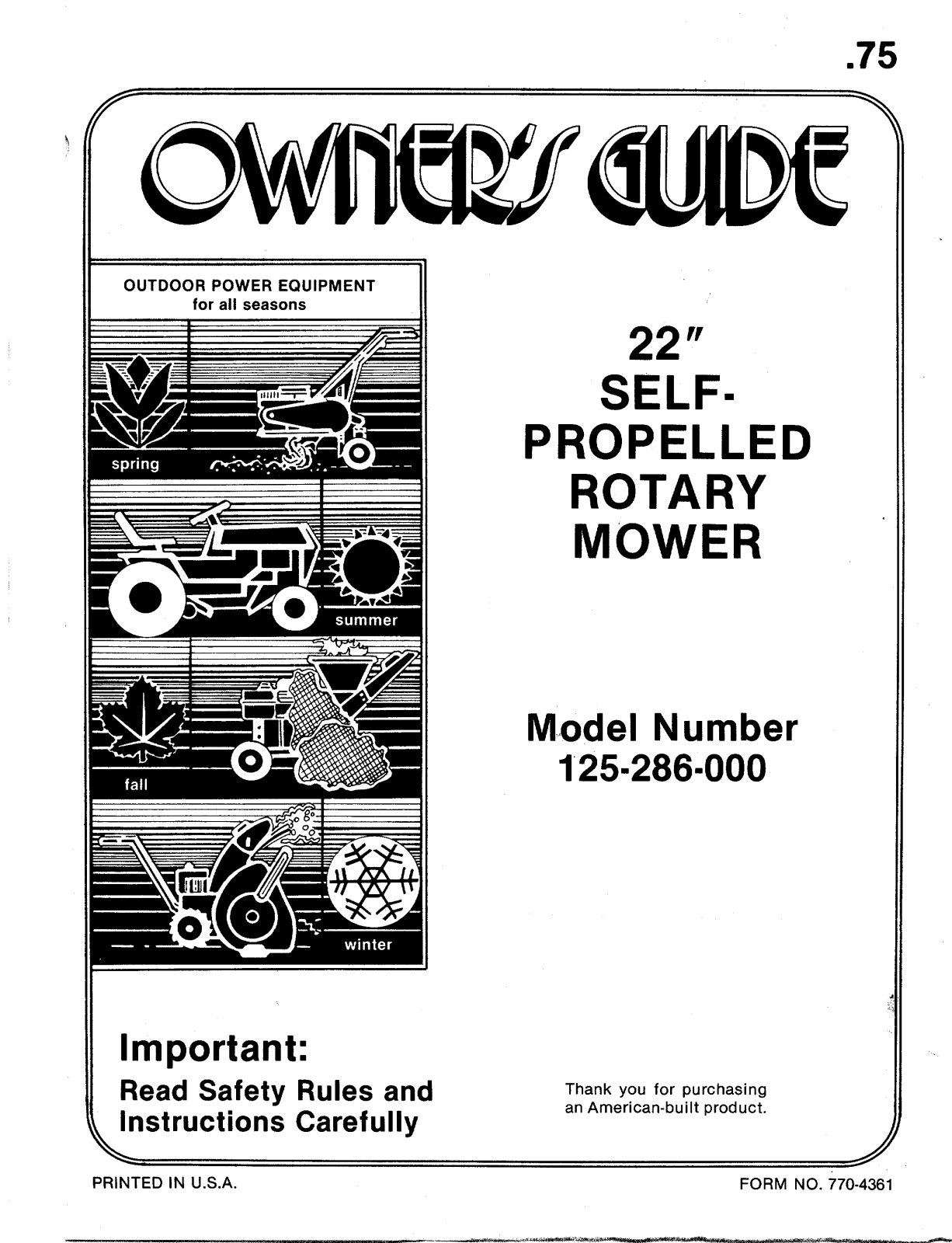 MTD 125-286-000 User Manual