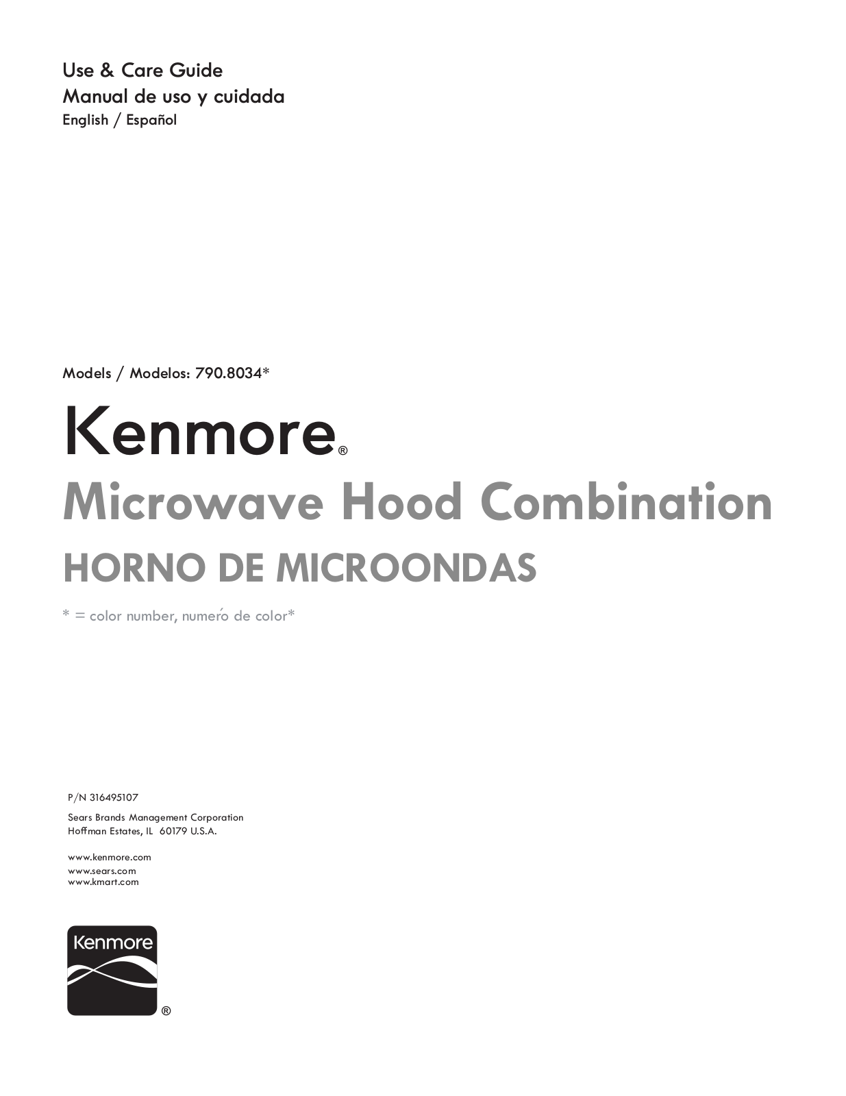 Kenmore 1.7 cu. ft. Over-the-Range Microwave Owner's Manual