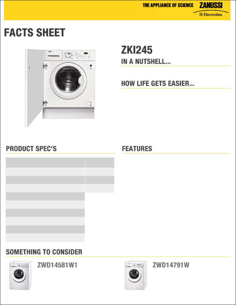 Zanussi ZKI245 User Manual