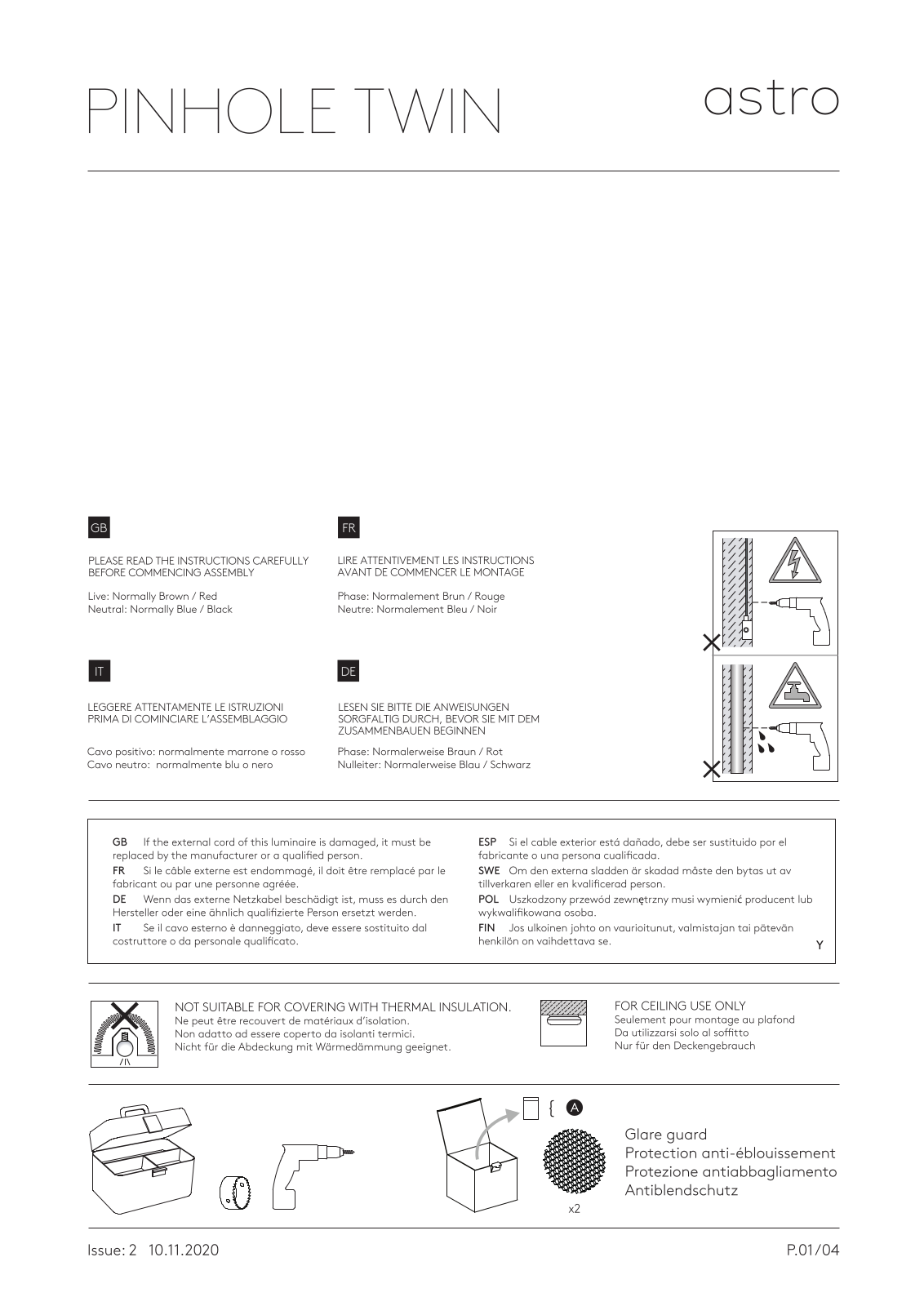Astro PINHOLE TWIN Installation Instructions - ManualMachine.com