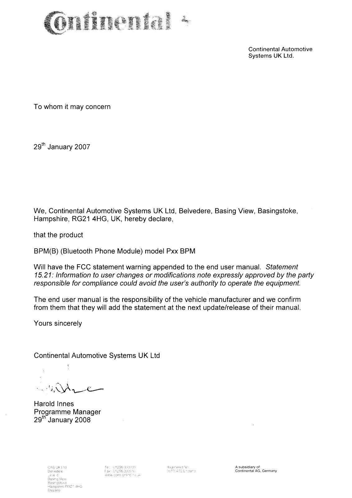 Continental BPMB1, BPMB User Manual - ManualMachine.com