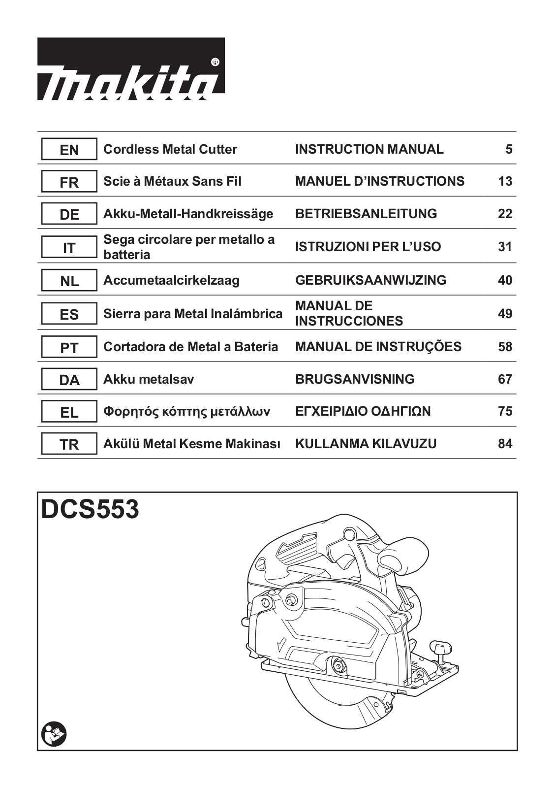 Makita DCS553Z User Manual