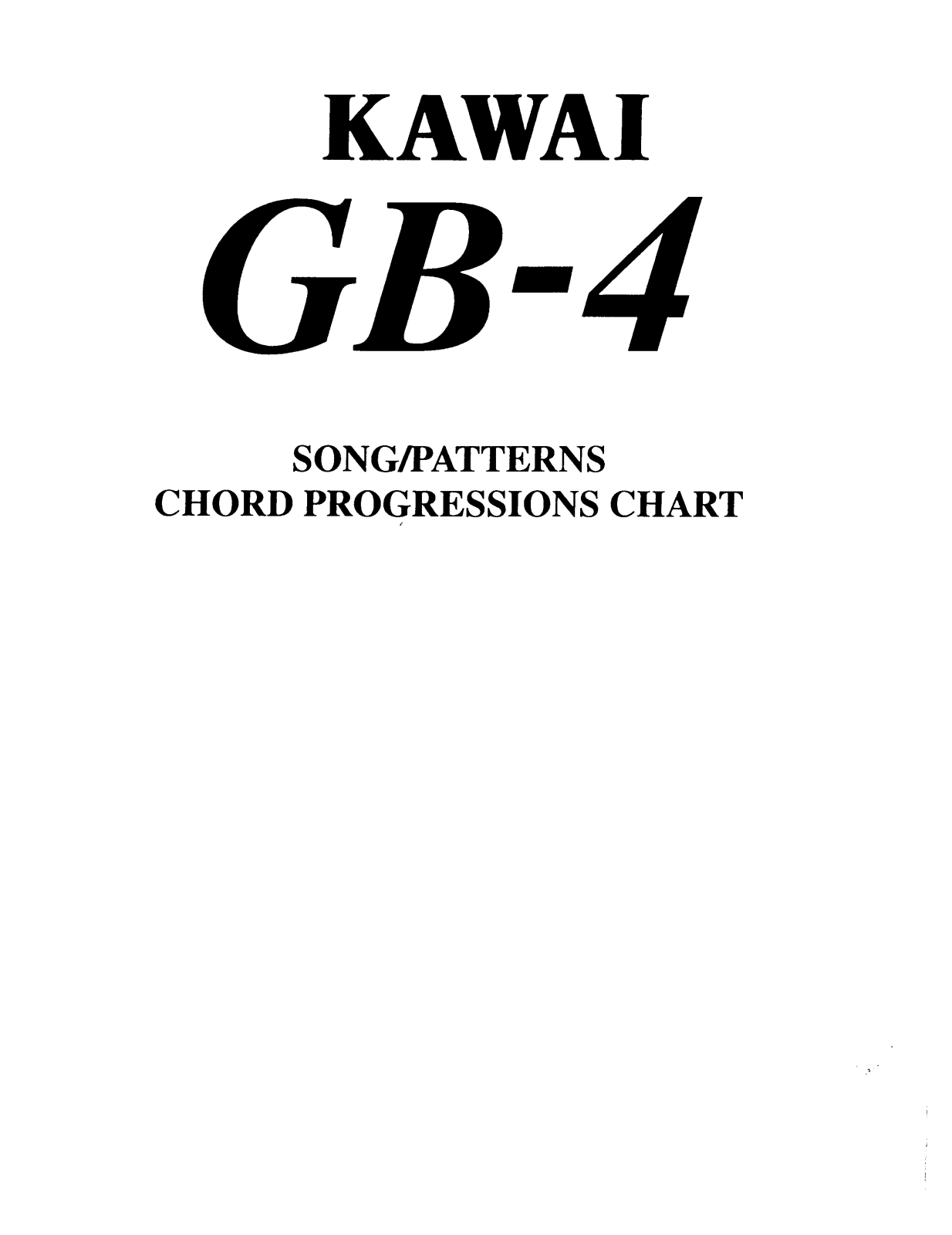 KAWAI GB-4 User Guide