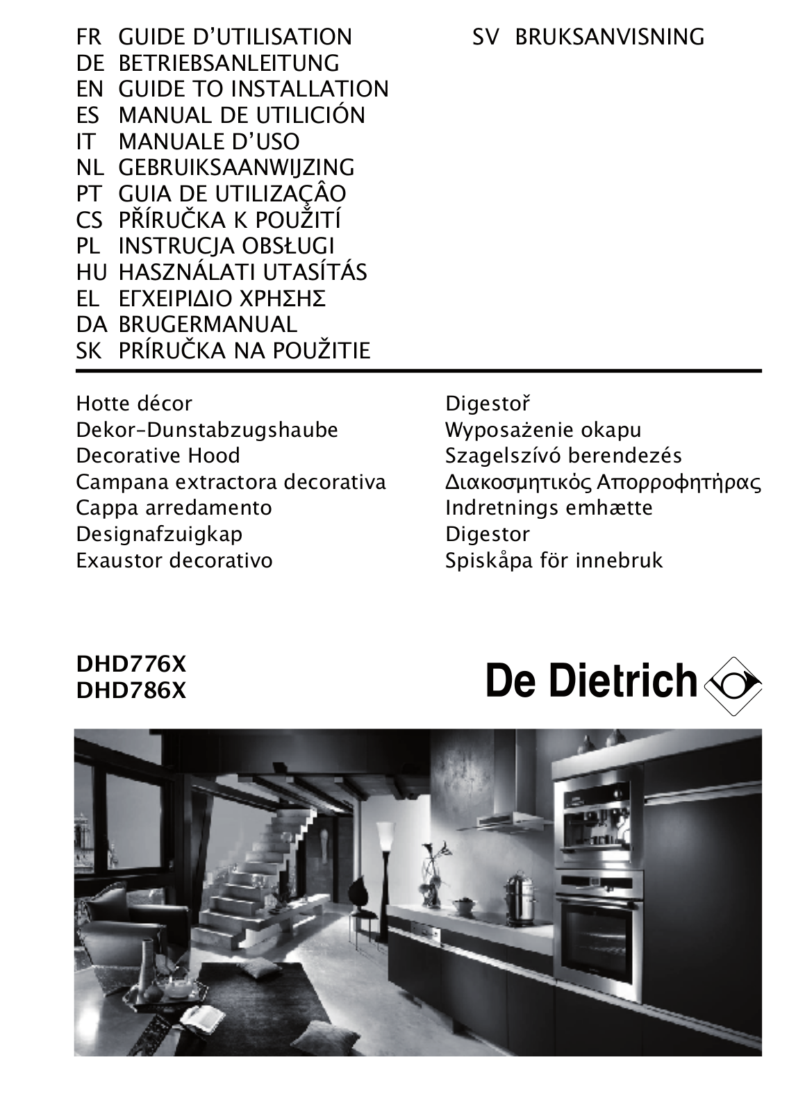 DE DIETRICH DHD786X User Manual