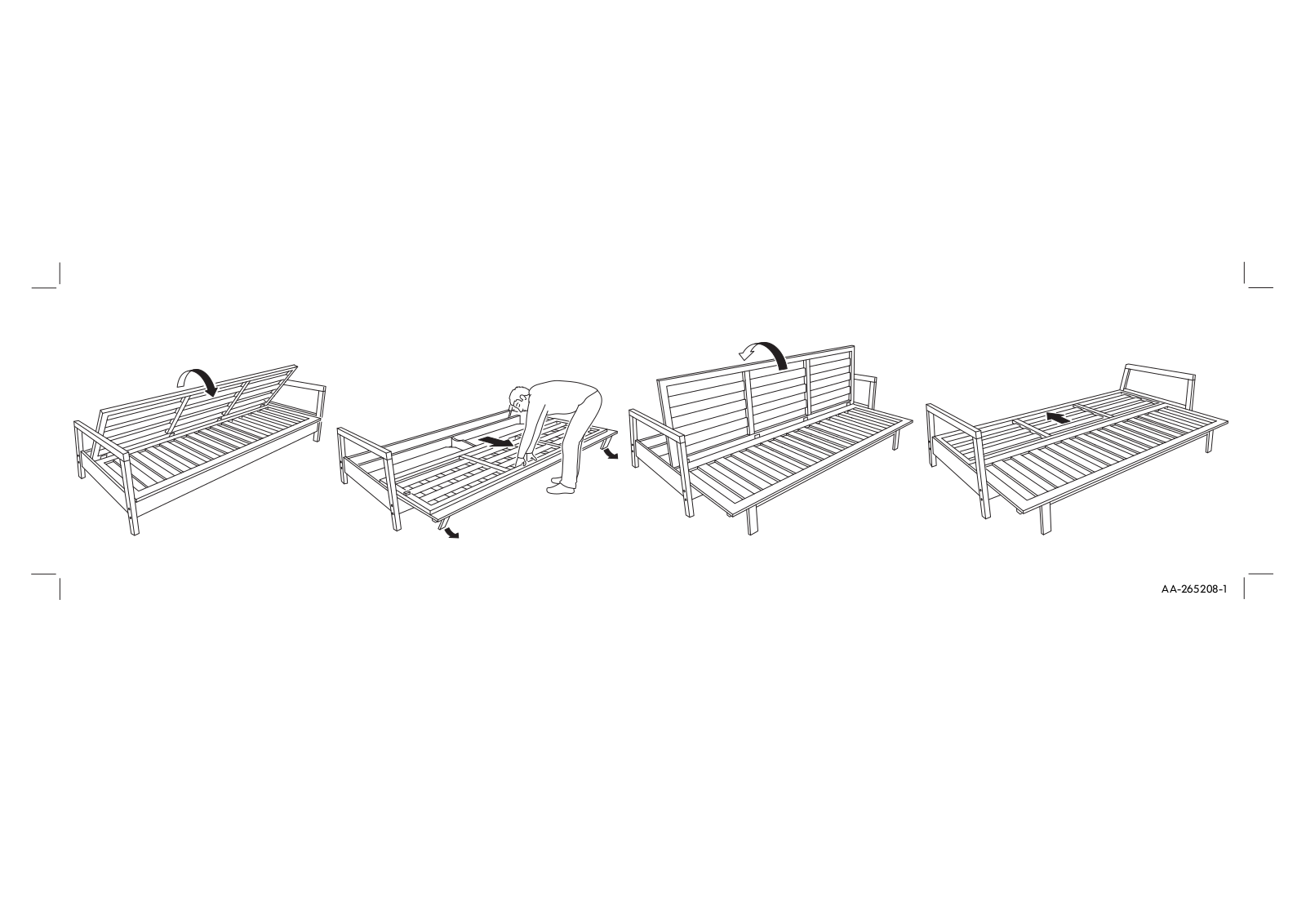 IKEA LILLEBERG SOFA BED FRAME Assembly Instruction